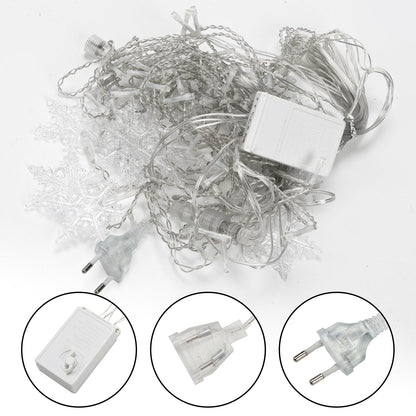 Hengda LED Lichterkette Schneeflocke PartyLicht IP44 Lichterketten Xmas Lichtervorhang